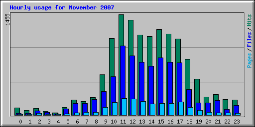 Hourly usage for November 2007