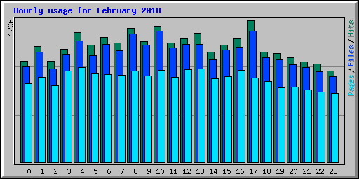 Hourly usage for February 2018