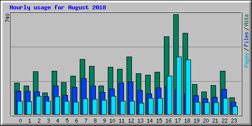 Hourly usage for August 2018