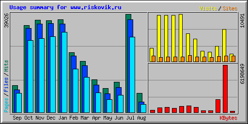 Usage summary for www.riskovik.ru